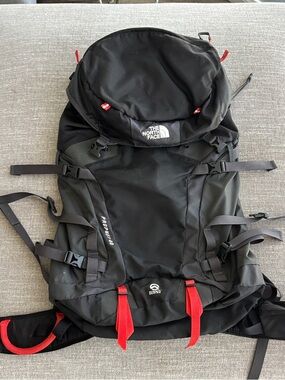 The North Face Black Backpack with Red Accents - Men's Hiking Pack
